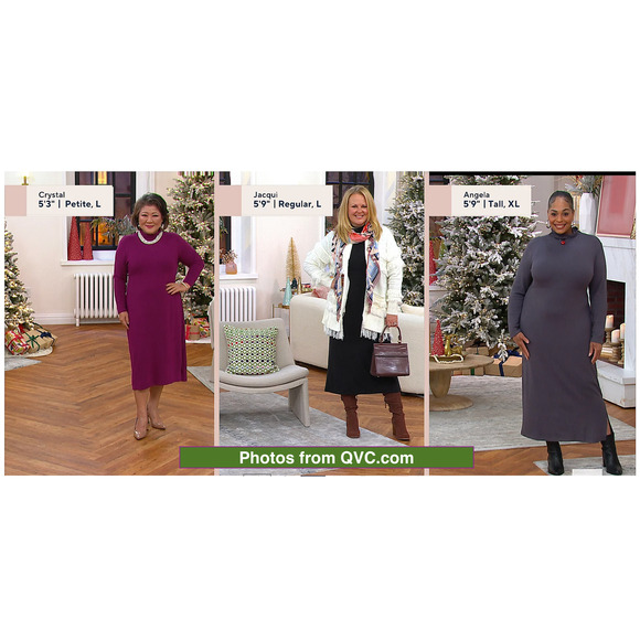 Women with Control - Petite Medium - Finespun Jersey Midi Dress Tummy Control - Picture 2 of 4